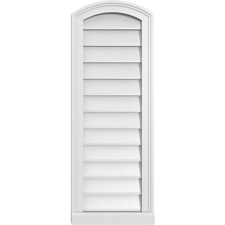 Ekena Millwork Arch Top Surface Mount PVC Gable Vent: Functional, w/ 2"W x 2"P Brickmould Sill Frame, 14"W x 38"H GVPAR14X3803SF